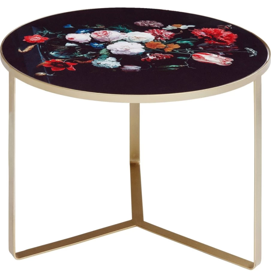 KARE Design Flores Modern Side Table - 55cm Round Accent Table for Living Room