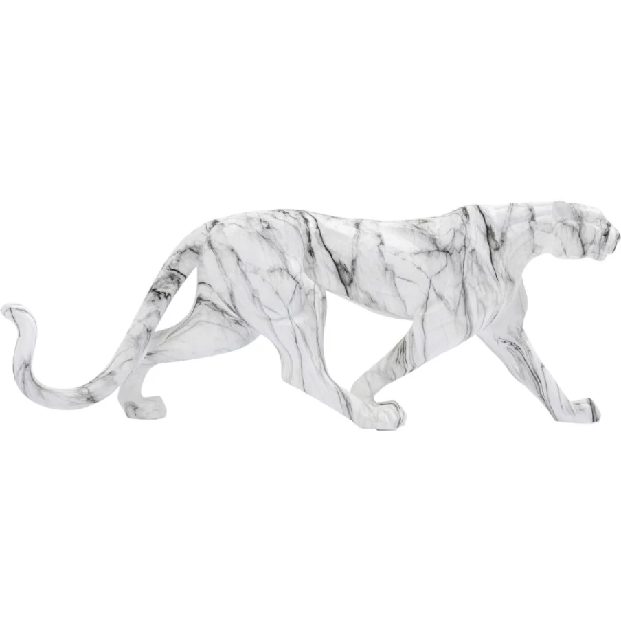 "KARE Design Modern Leopard Statue - 95cm Marble Deco Figurine for Home Decor"