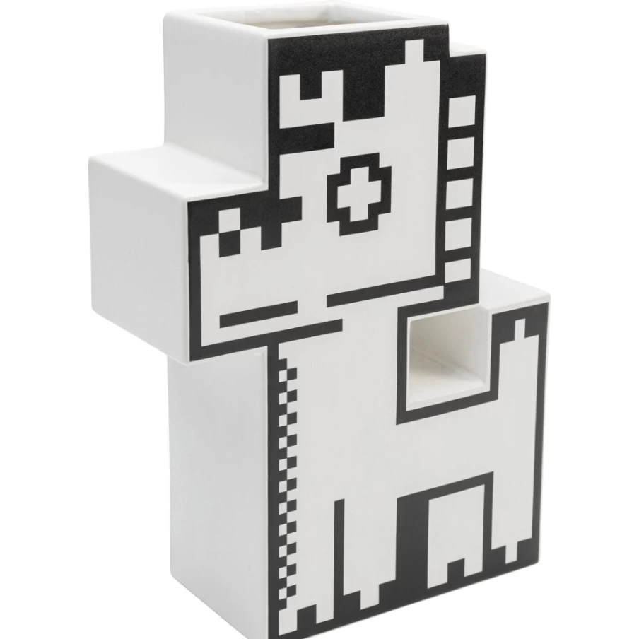 KARE Design Modern Pixel Dog Vase - 25cm Handmade Ceramic Art Decor