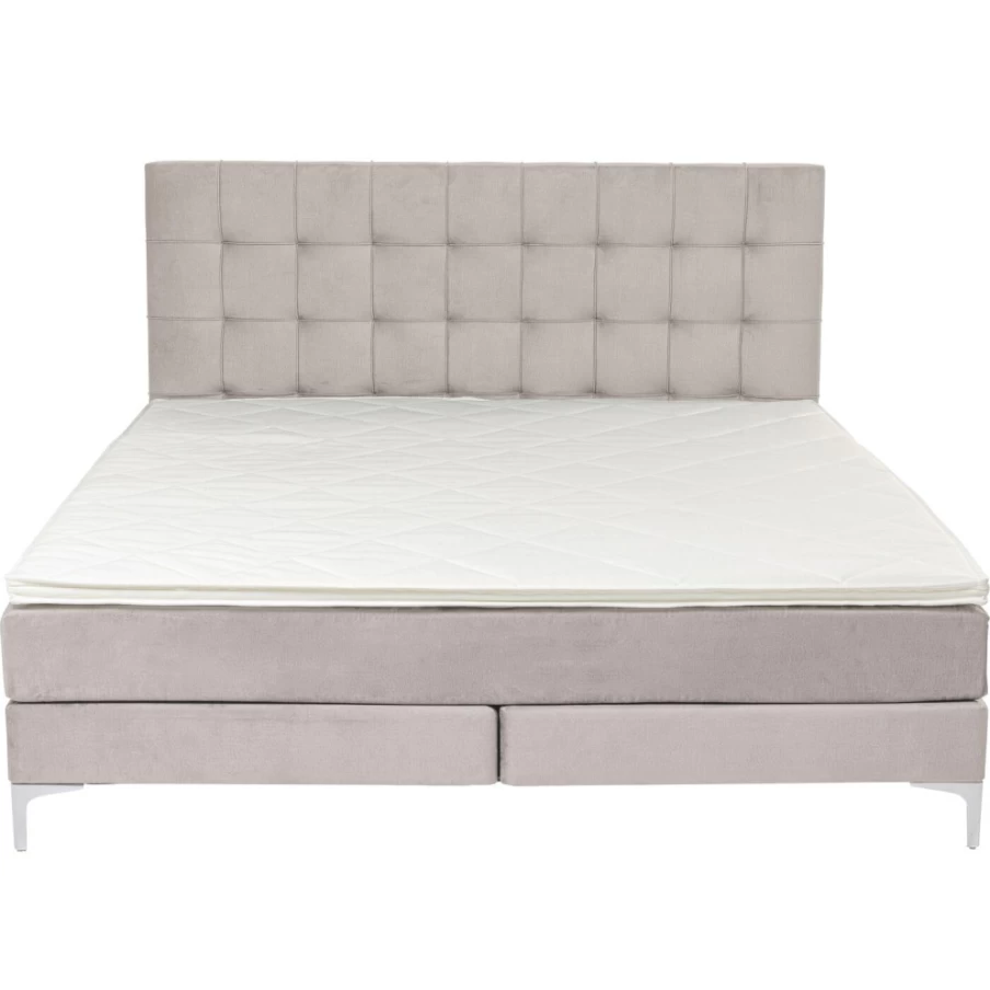 KARE Design Benito Star Cream Boxspring Bed 180x200 cm - Luxury Cream Upholstered Queen Size Bed Frame