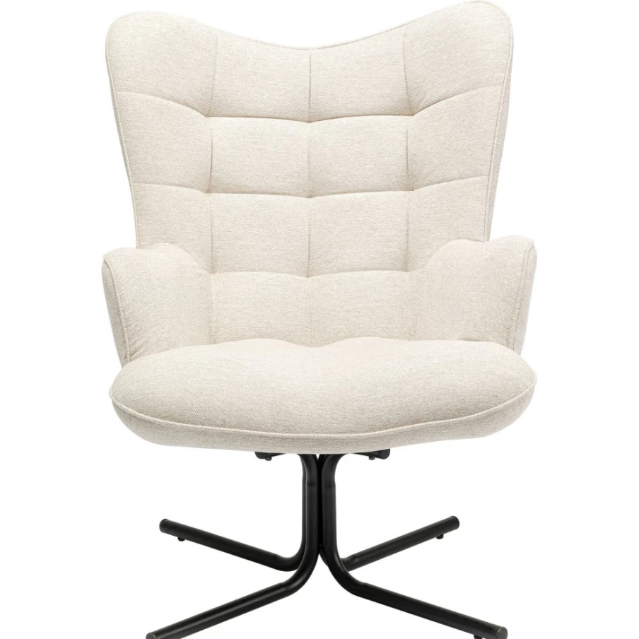 "KARE Design Oscar Cream Swivel Armchair – Modern Rotating Lounge Chair"