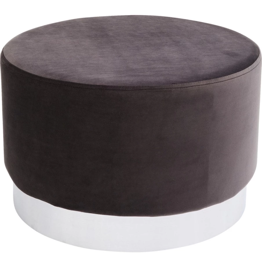 KARE Design Modern Cherry Bar Stool with Dark Grey Seat and Silver Legs - 55cm Height