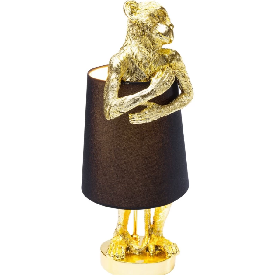 KARE Design Modern Gold and Black Monkey Table Lamp - Animal-Themed Decorative Lighting