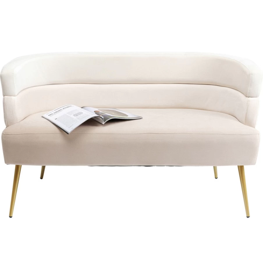 "KARE Design Modern 2-Seater Sofa Sandwich in Cream, 125cm Wide"