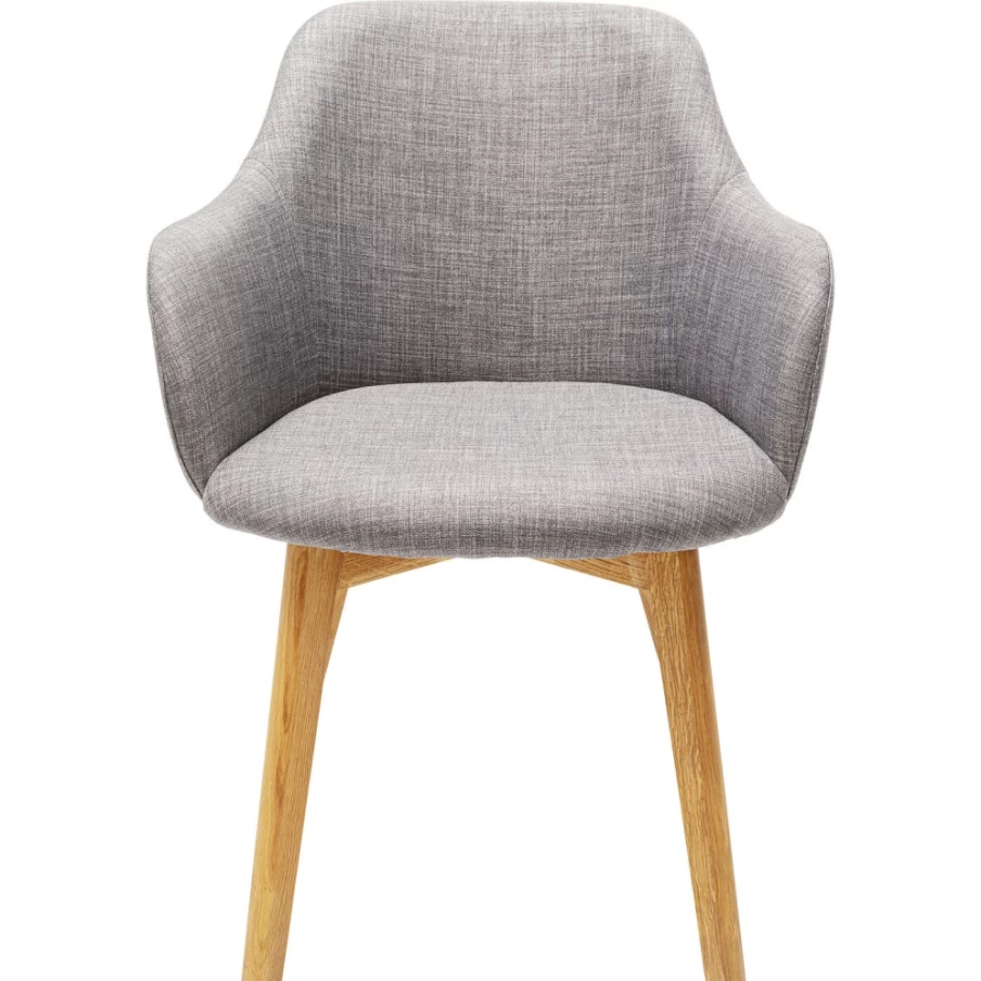 "KARE Design Modern Armchair with Armrests in Soft Grey - Stylish Lounge Chair for Women"