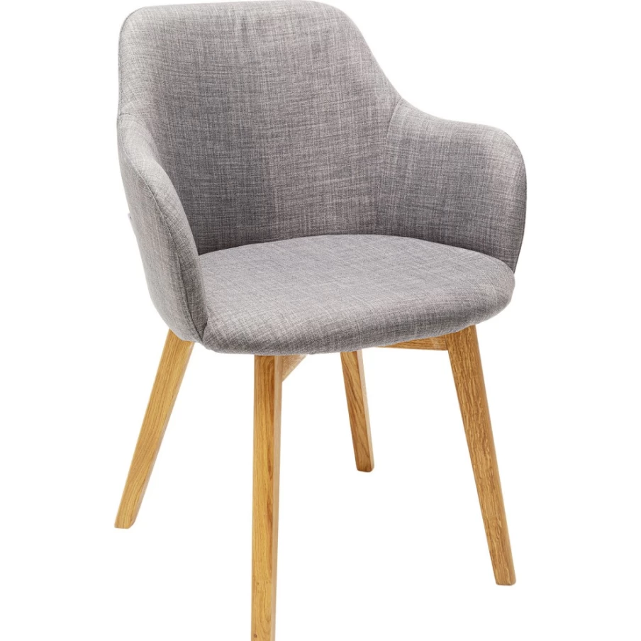 "KARE Design Modern Armchair with Armrests in Soft Grey - Stylish Lounge Chair for Women"