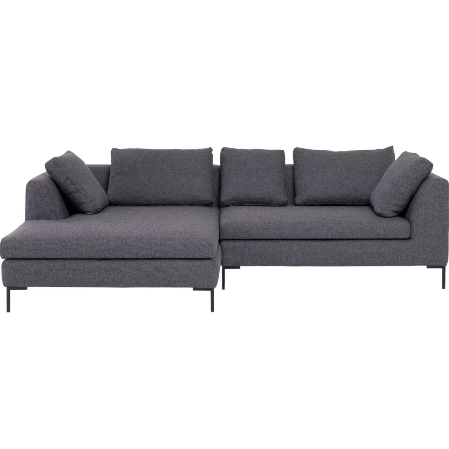 KARE Design Gianni Dolce Dark Grey Left Corner Sofa - Modern L-Shaped Sectional for Living Room