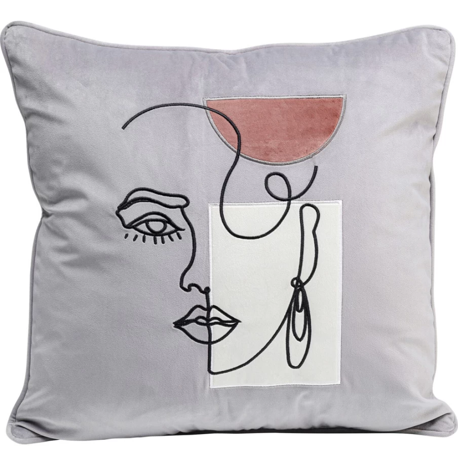 KARE Design Mademoiselle Decorative Cushion 45x45cm Luxury Pillow Cover for Sofa Bedroom