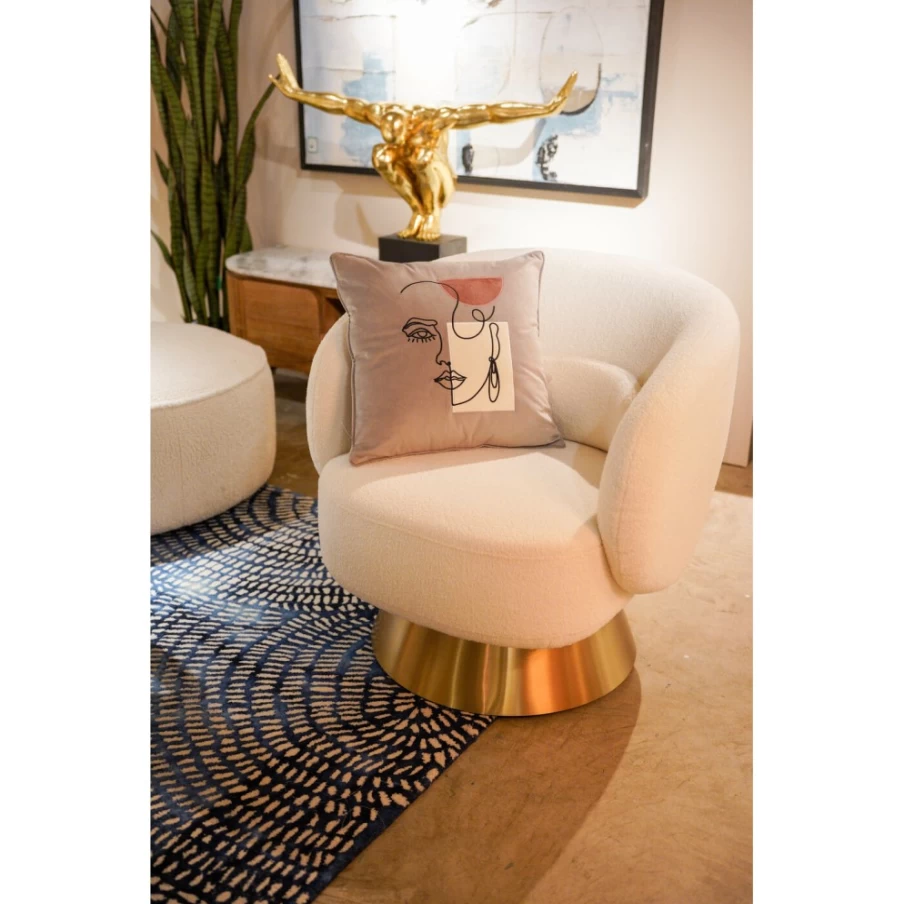 KARE Design Mademoiselle Decorative Cushion 45x45cm Luxury Pillow Cover for Sofa Bedroom