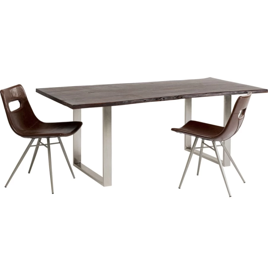 KARE Design Modern Table Harmony Dark Chrome Finish 200cm x 100cm Dining Table