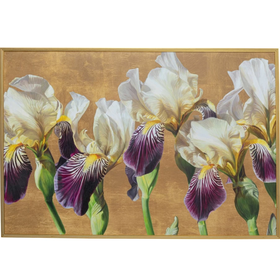 KARE Design Framed Iris Floral Art Print 150x100cm - Large Wall Decor Picture for Home & Office