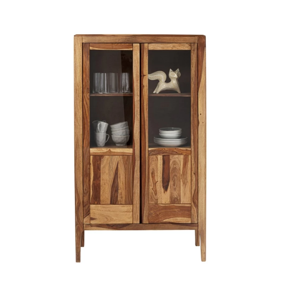 "KARE Design Brooklyn Nature 2-Door Display Cabinet - Modern Glass Cabinet for Living Room"
