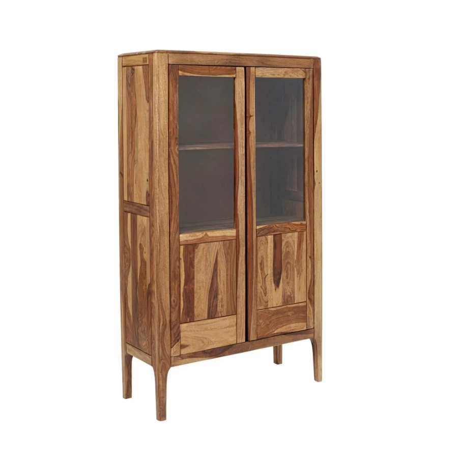 "KARE Design Brooklyn Nature 2-Door Display Cabinet - Modern Glass Cabinet for Living Room"