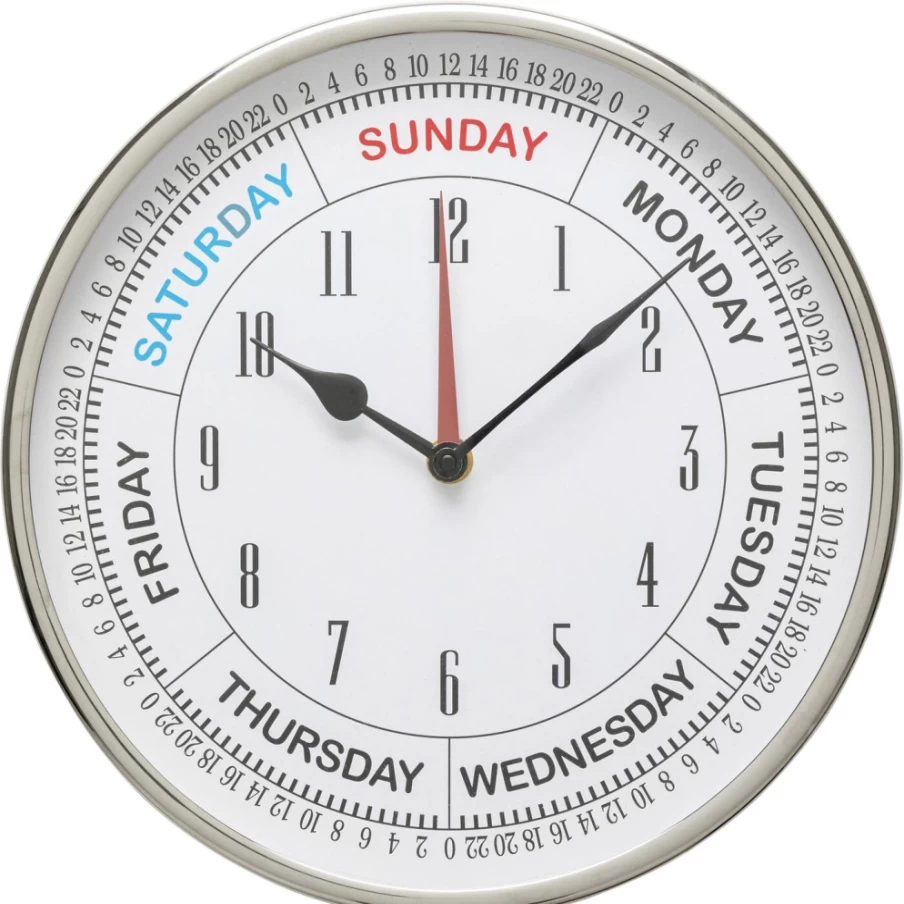 KARE Design Modern Wall Clock with Barometer, 30cm Round Analog Decorative Clock for Home & Office
