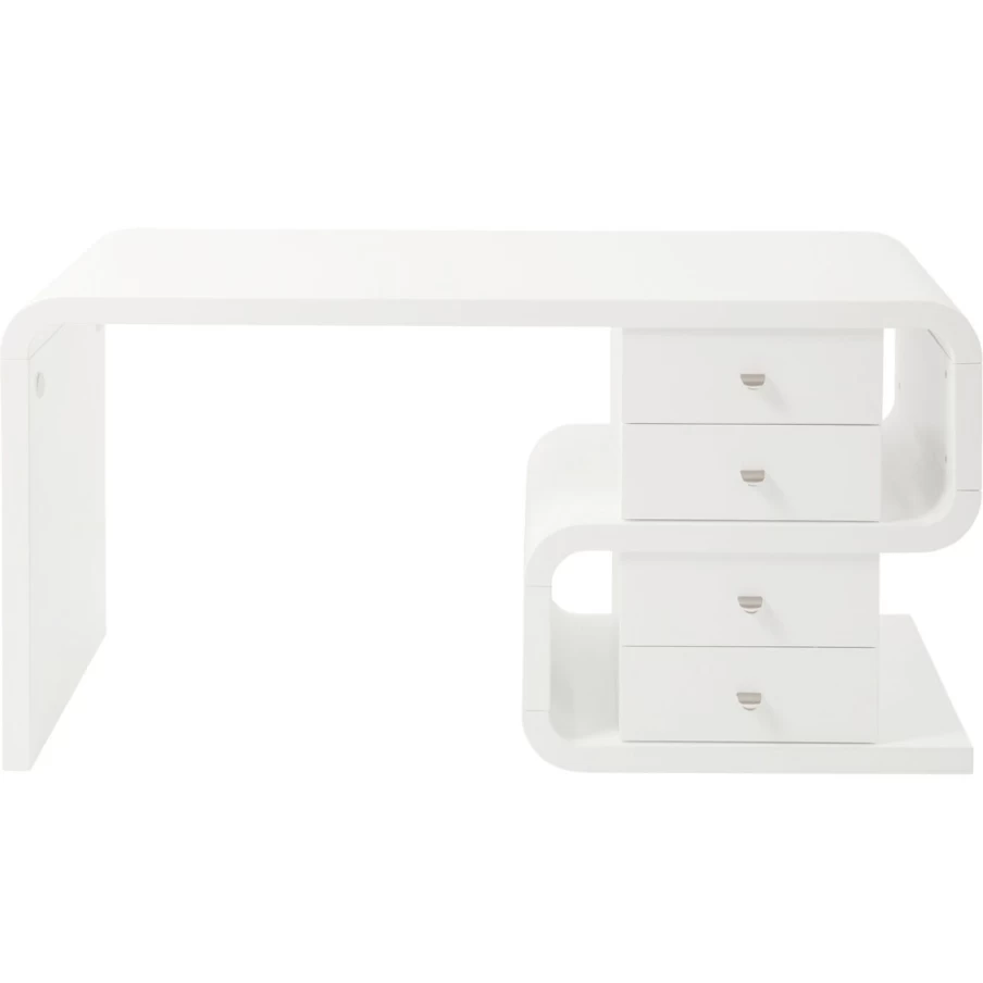 KARE Design White Club Desk Snake - 150x70cm Modern Office Desk Organizer Cable Management Solution