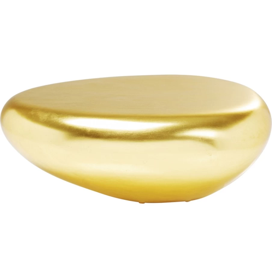 KARE Design Modern Gold Pebble Coffee Table 122x96 cm Stylish Living Room Center Table