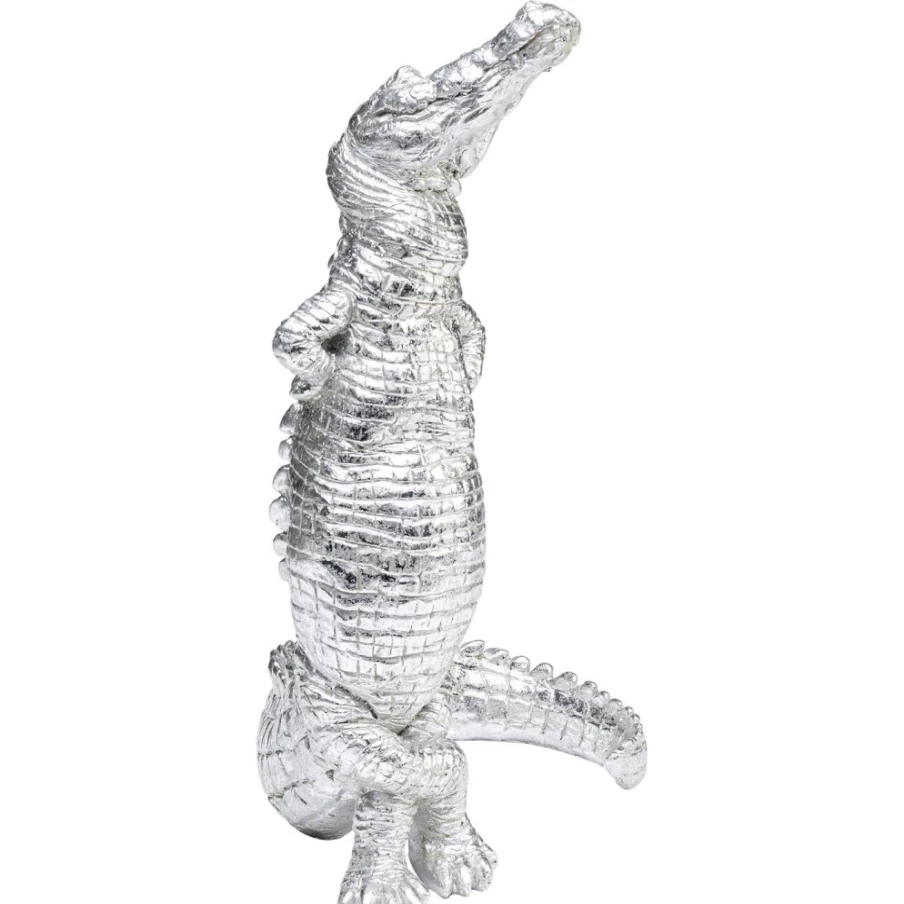 KARE Design Modern Alligator Sculpture Silver 39cm Deco Figurine Home Decor