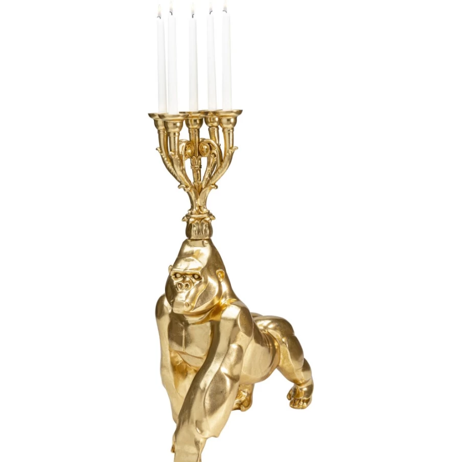 KARE Design Gold Gorilla Candle Holder - 71cm Modern Sculptural Decor