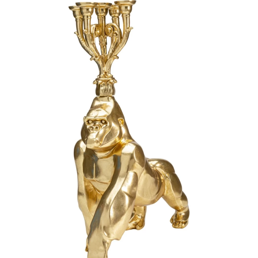 KARE Design Gold Gorilla Candle Holder - 71cm Modern Sculptural Decor