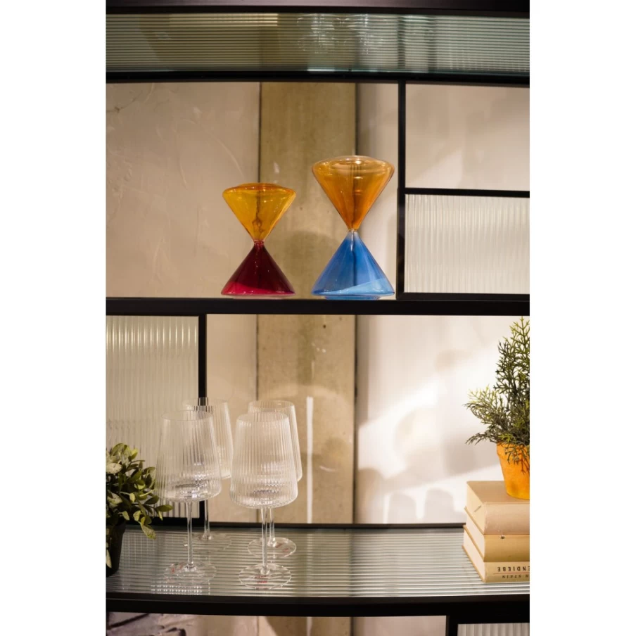 KARE Design Modern Hourglass Sand Timer - Blue & Orange 22cm Decorative Desktop Decor