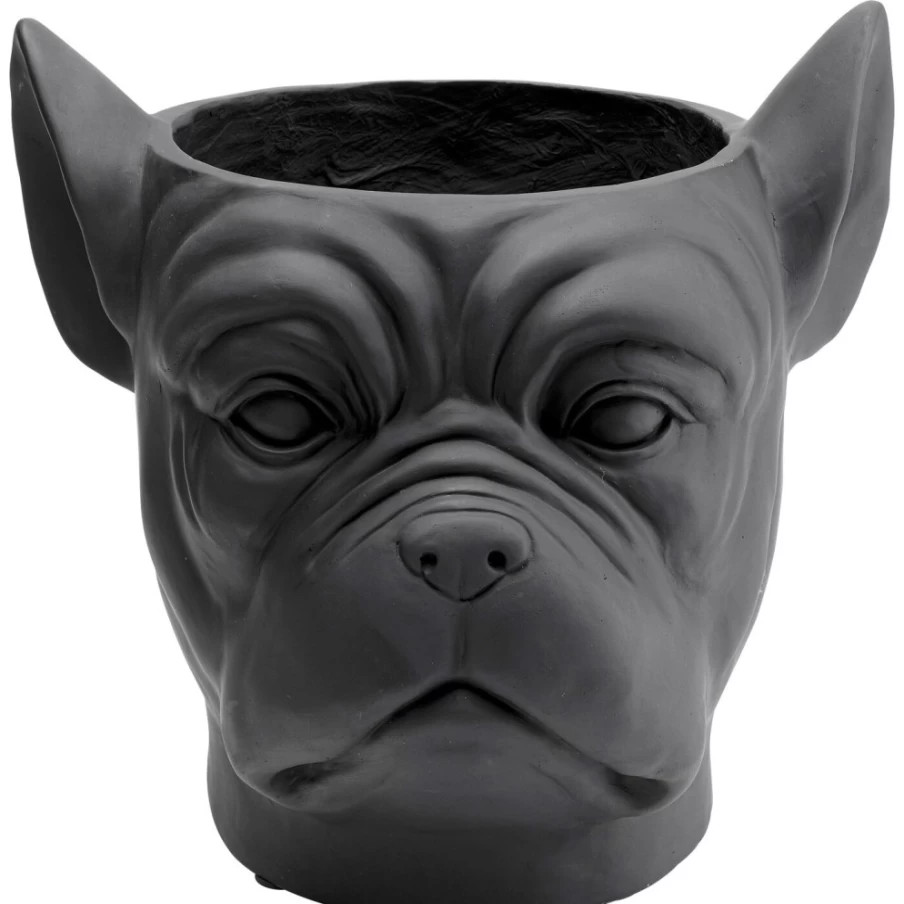 KARE Design Modern Bulldog-Shaped Black Deco Planter for Home & Garden Decor