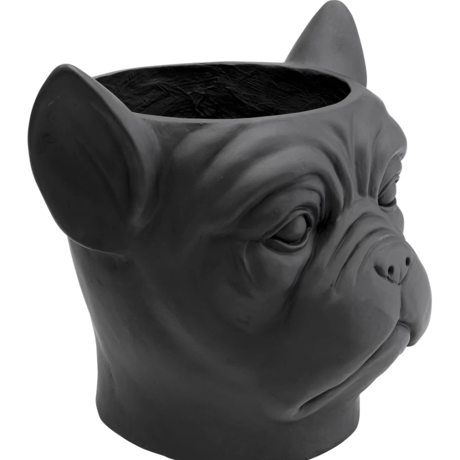 KARE Design Modern Bulldog-Shaped Black Deco Planter for Home & Garden Decor