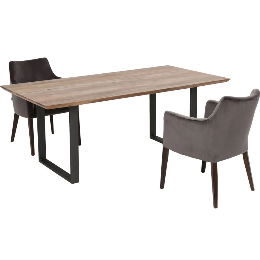 KARE Design Industrial Steel Dining Table - 180X90cm Crude Metal Table Symphony for Modern Kitchen