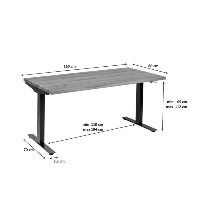 KARE Design Modern Oak Office Desk 160x80cm - Black Symphony Executive Workstation