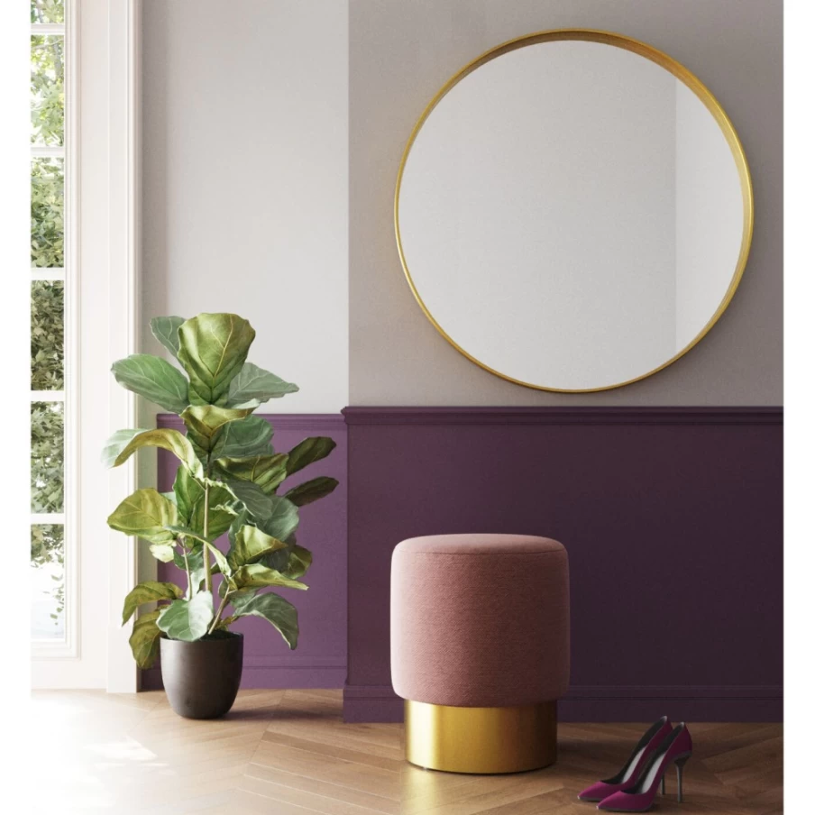 KARE Design Modern Cherry Bar Stool with Rose Brass Finish - 35cm Height
