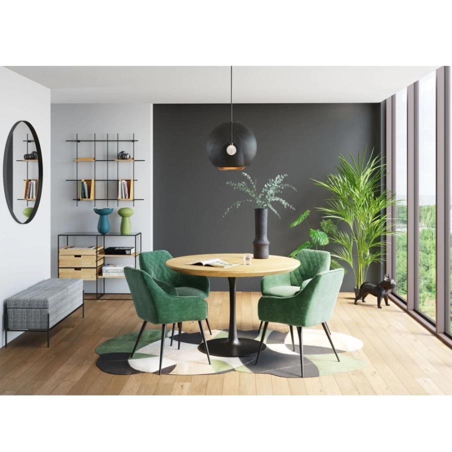 KARE Design Modern Black and White Bench with Storage and Button-Tufted Seat