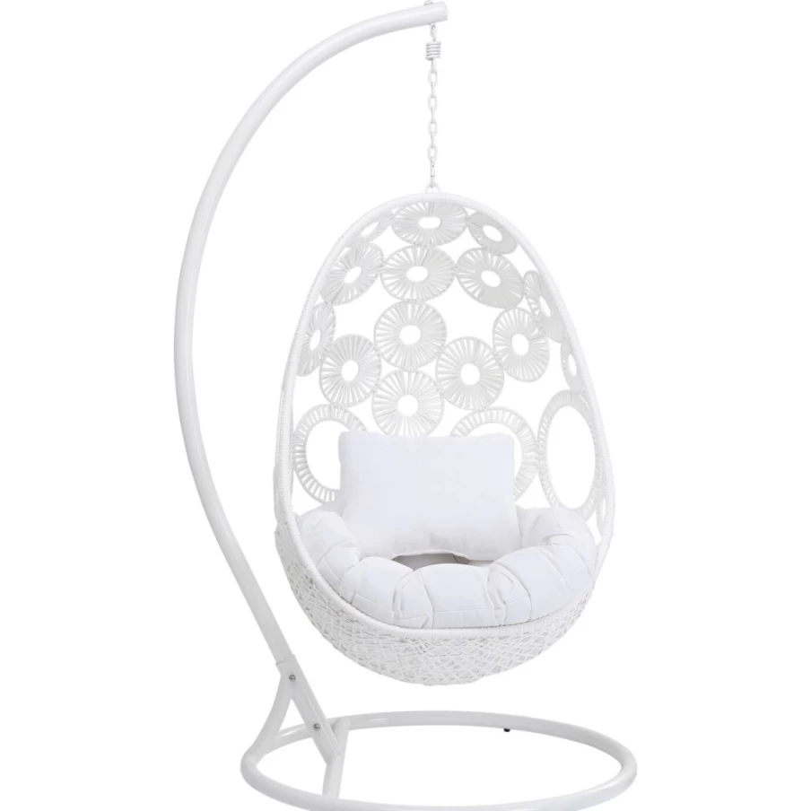 KARE Design Ibiza White Hanging Chair - Modern Indoor/Outdoor Swing Seat for Relaxation