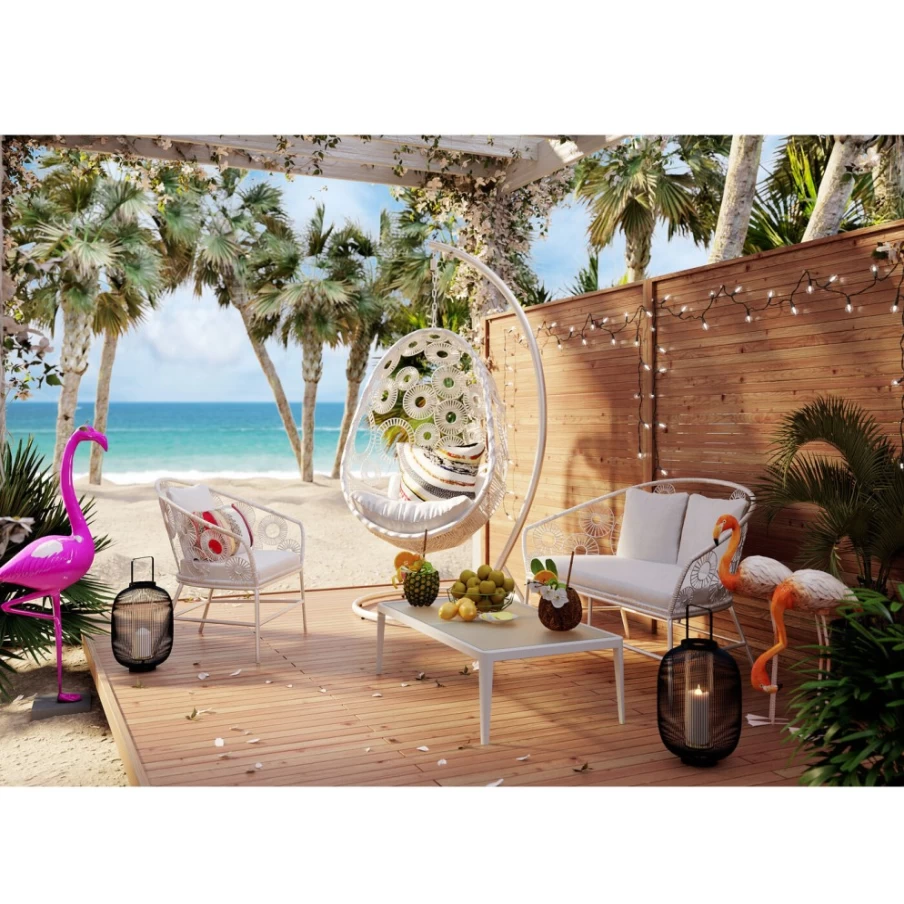 KARE Design Ibiza White Hanging Chair - Modern Indoor/Outdoor Swing Seat for Relaxation