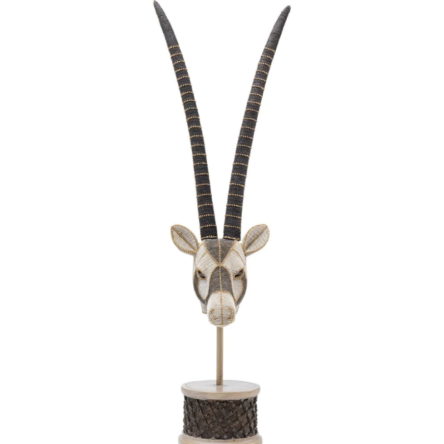 KARE Design Modern Antelope Head Wall Decor with Pearls - 79 cm Stylish Home Art Piece