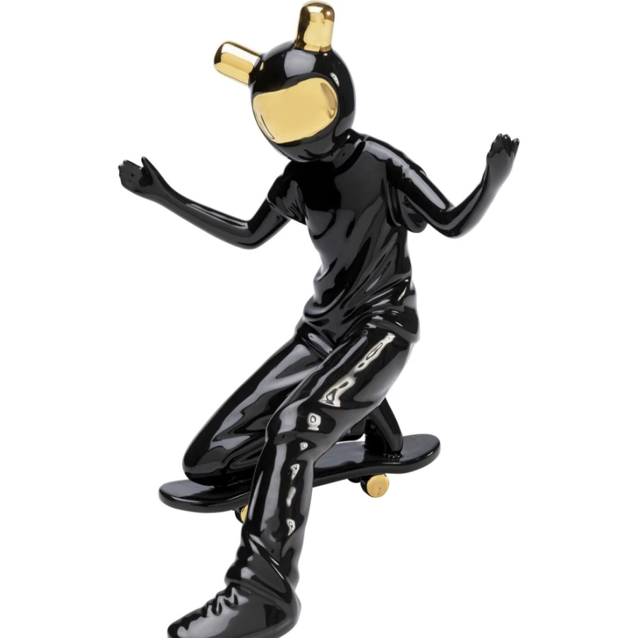 KARE Design Modern Black Astronaut Ice Skating Deco Figurine - 21cm Home Decor Sculpture