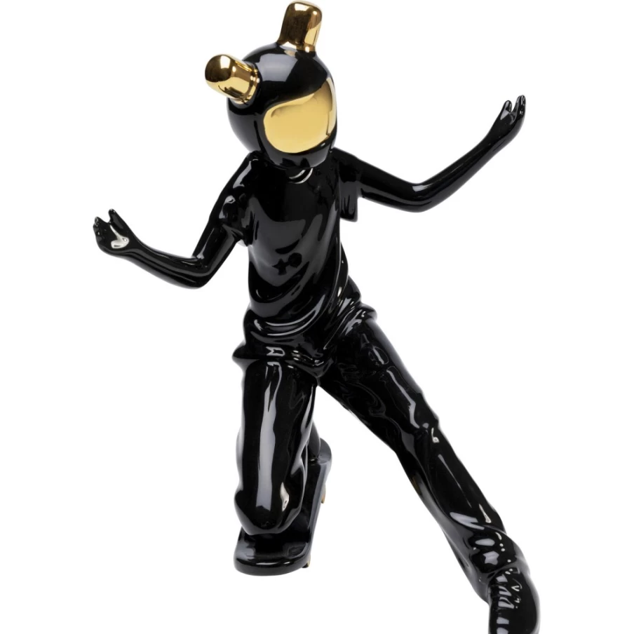 KARE Design Modern Black Astronaut Ice Skating Deco Figurine - 21cm Home Decor Sculpture