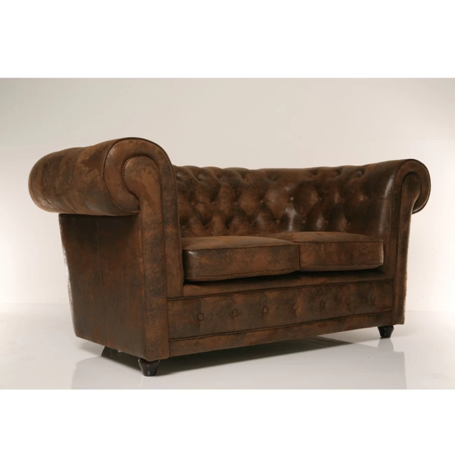 "KARE Design Vintage 2-Seater Oxford Smart Sofa – Retro Style Leather Couch for Living Room"