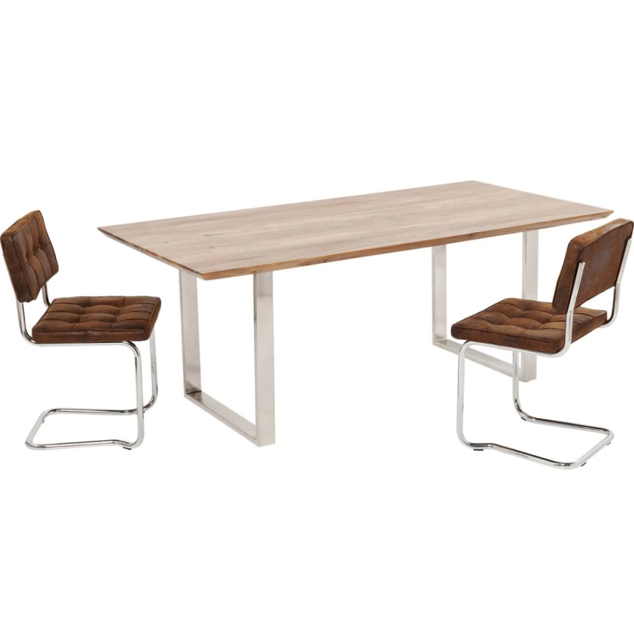"KARE Design Chrome Table Symphony 200X100 - Modern Dining Table"