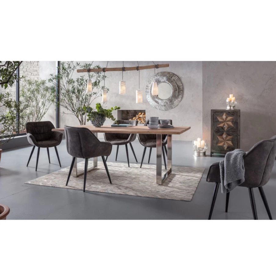 "KARE Design Chrome Table Symphony 200X100 - Modern Dining Table"