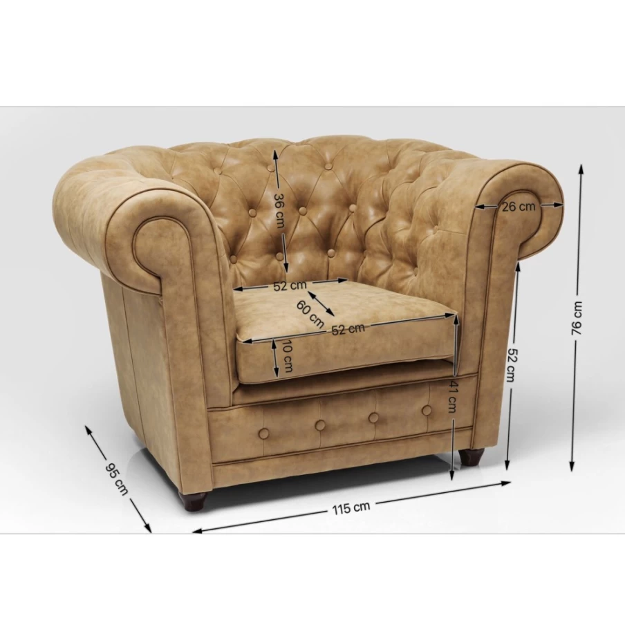 "KARE Design Cambridge Vintage Econo Armchair – Stylish Retro Lounge Chair"