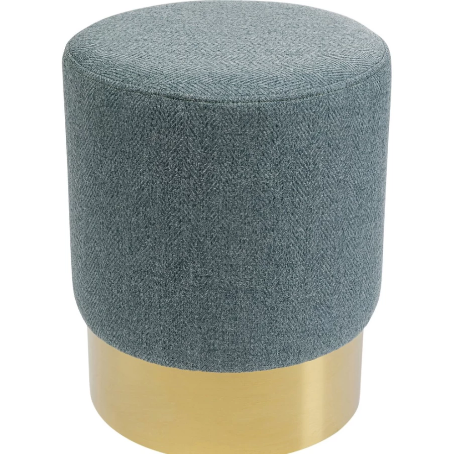 KARE Design Lina Light Blue Brass Stool - 35cm Height Modern Cherry Wood Bar Stool