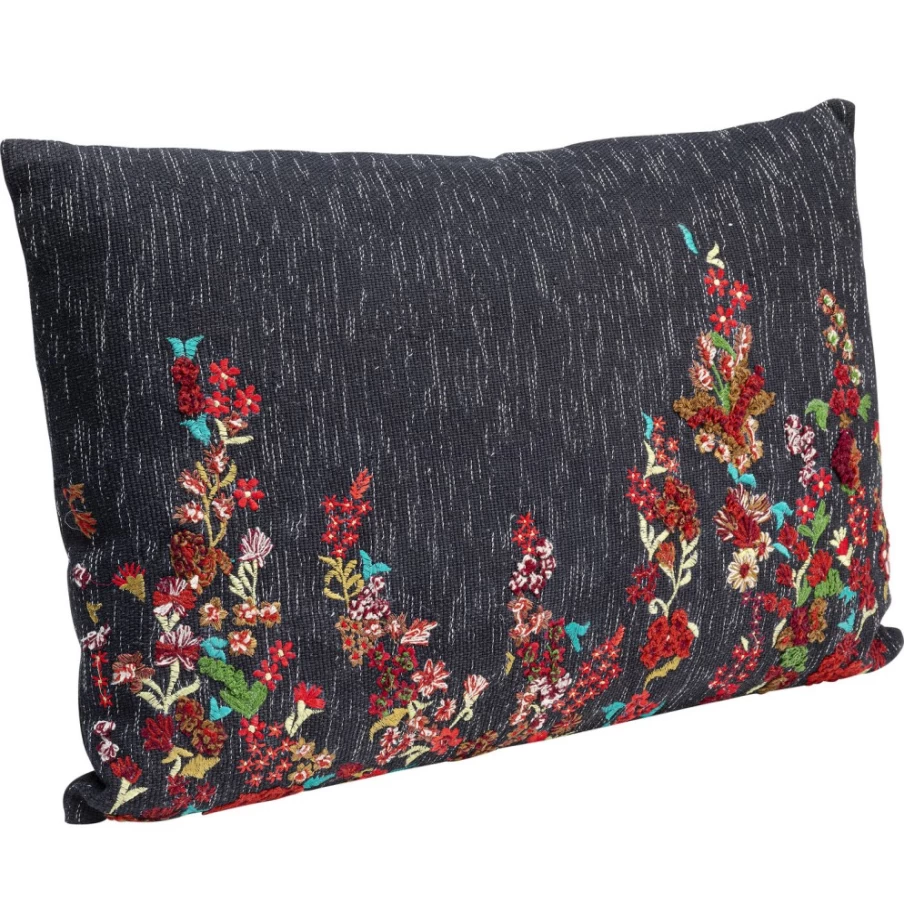 "KARE Design Modern Embroidery Cushion Cover 60x40 cm with Tendril Pattern"