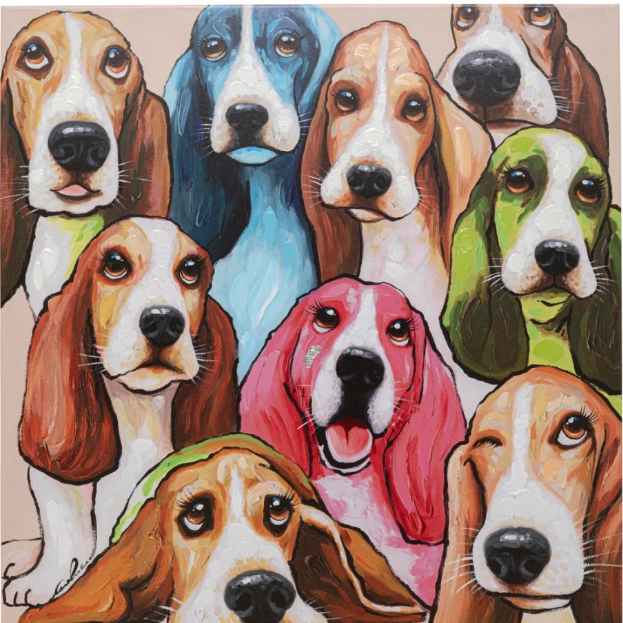 "KARE Design Canvas Wall Art - 100x100cm Dog Portrait with Expressive Eyes"