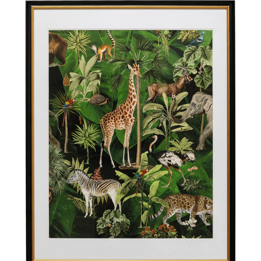 "KARE Design Framed Jungle Animal Picture Wall Art 80x100cm"