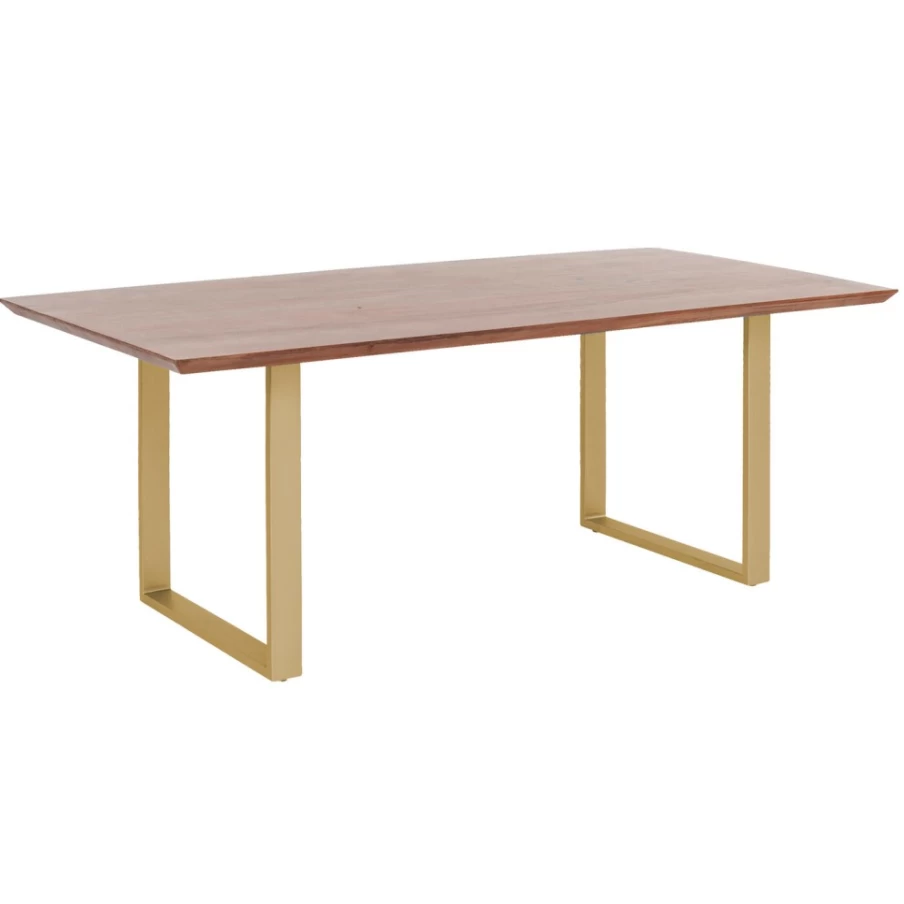 "KARE Design Modern Table Symphony Dark Brass Dining Table 200X100cm – Elegant Brass Finish"