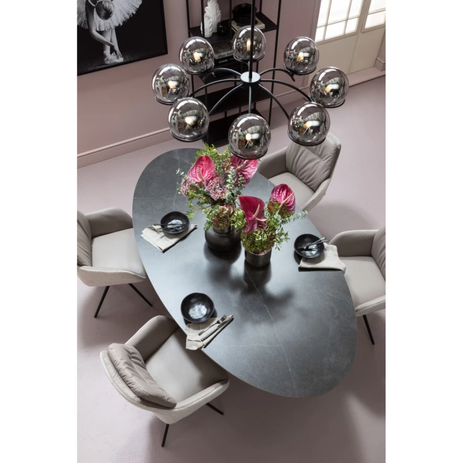 KARE Design Modern Black Dining Table Grande Possibilita 220X120cm Large Rectangle Wooden Table for Kitchen and Living Room