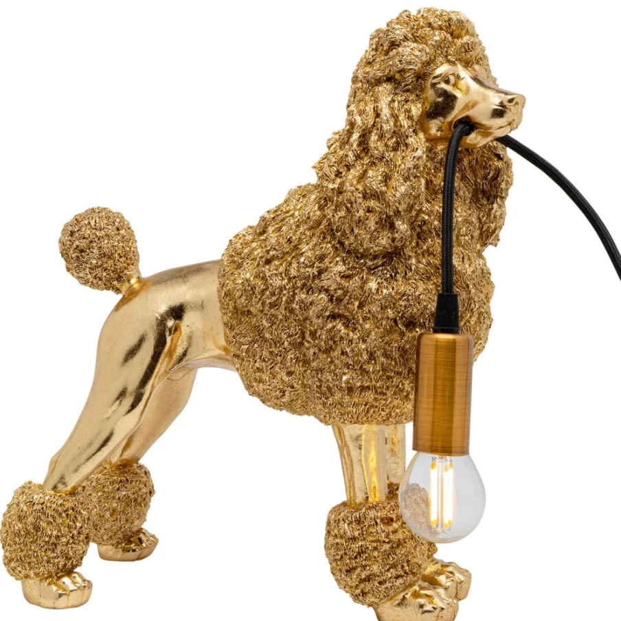 KARE Design Modern Gold Poodle Table Lamp - 32cm Height Animal-Shaped Decorative Lighting