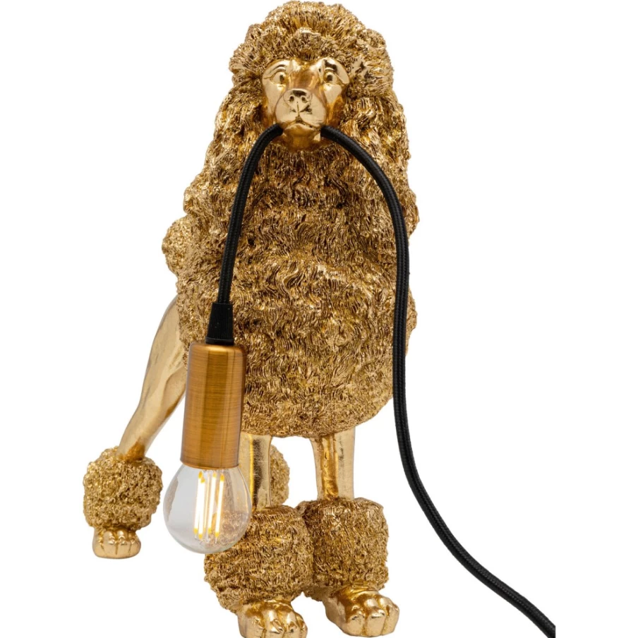 KARE Design Modern Gold Poodle Table Lamp - 32cm Height Animal-Shaped Decorative Lighting