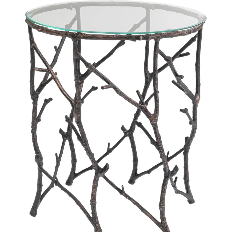 KARE Design Modern Side Table with Tree Branch Base, 44x34cm, Unique Nightstand for Bedroom Living Room