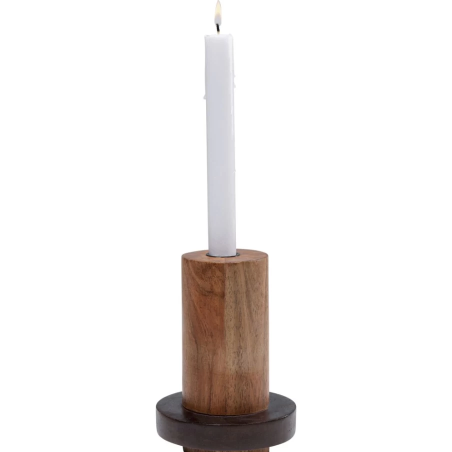 KARE Design Modern Wooden Cylinder Candle Holder - 15cm Height for Home Decor