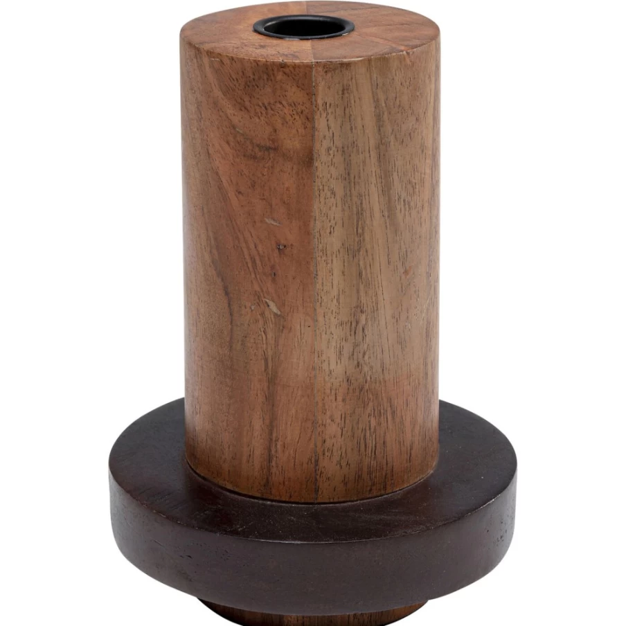 KARE Design Modern Wooden Cylinder Candle Holder - 15cm Height for Home Decor